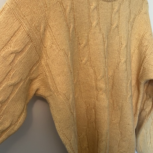 Ghedina Zuccaro Cortina Vintage Yellow Alpaca Blend Cable Knit Sweater Sz L - Picture 7 of 11